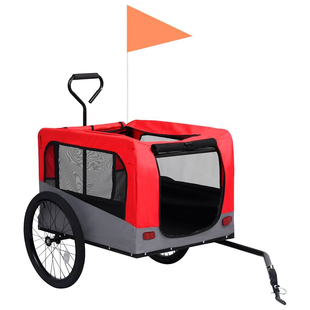 Vidaxl - Remorque de vélo pour chiens et poussette 2-en-1 rouge et gris vidaXL 92440 - Imagen 9