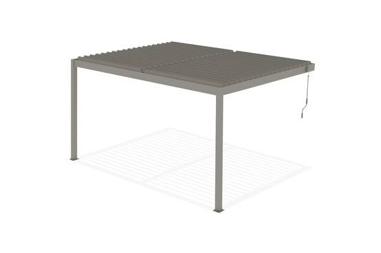 Cazeboo Pergola bioclimatique adossée 4x3 m PIANA aluminium taupe - lames orientables - Image 7