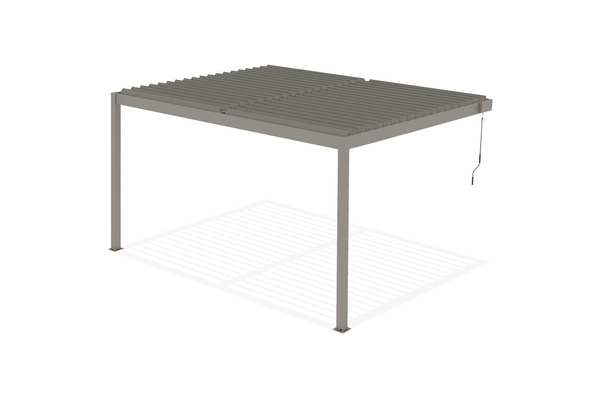 Cazeboo Pergola bioclimatique adossée 4x3 m PIANA aluminium taupe - lames orientables - Image 7