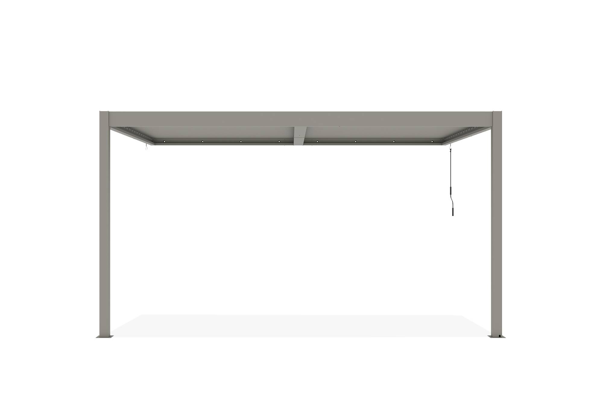 Cazeboo Pergola bioclimatique adossée 4x3 m PIANA aluminium taupe - lames orientables - Image 4