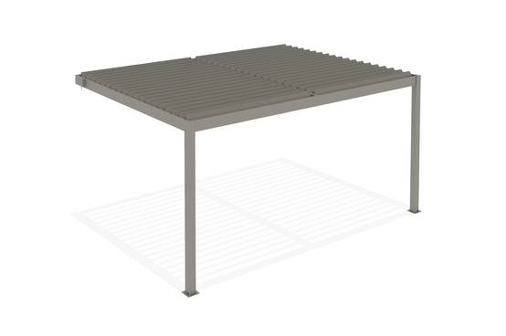 Cazeboo Pergola bioclimatique adossée 4x3 m PIANA aluminium taupe - lames orientables - Image 8