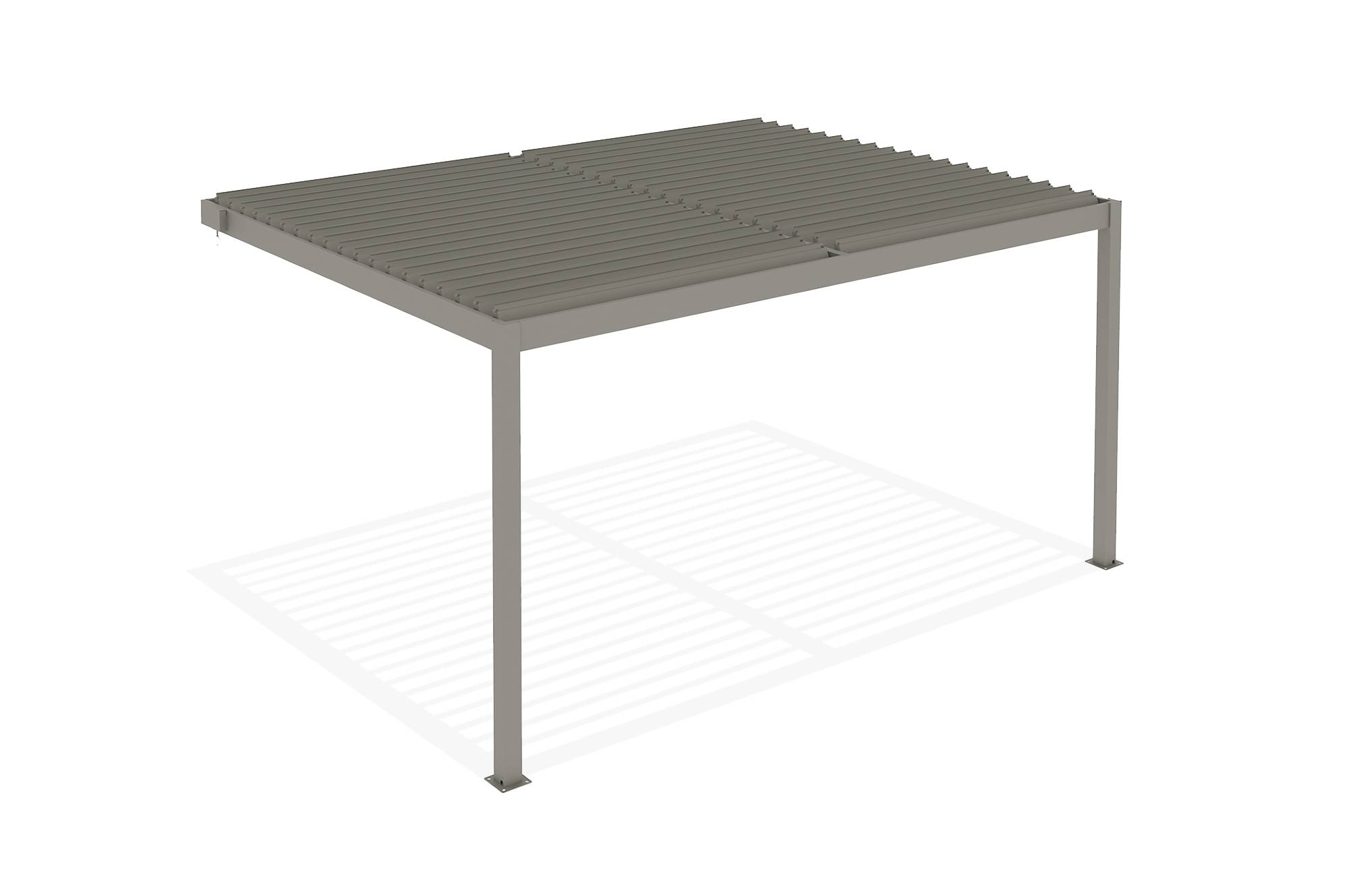 Cazeboo Pergola bioclimatique adossée 4x3 m PIANA aluminium taupe - lames orientables - Image 8