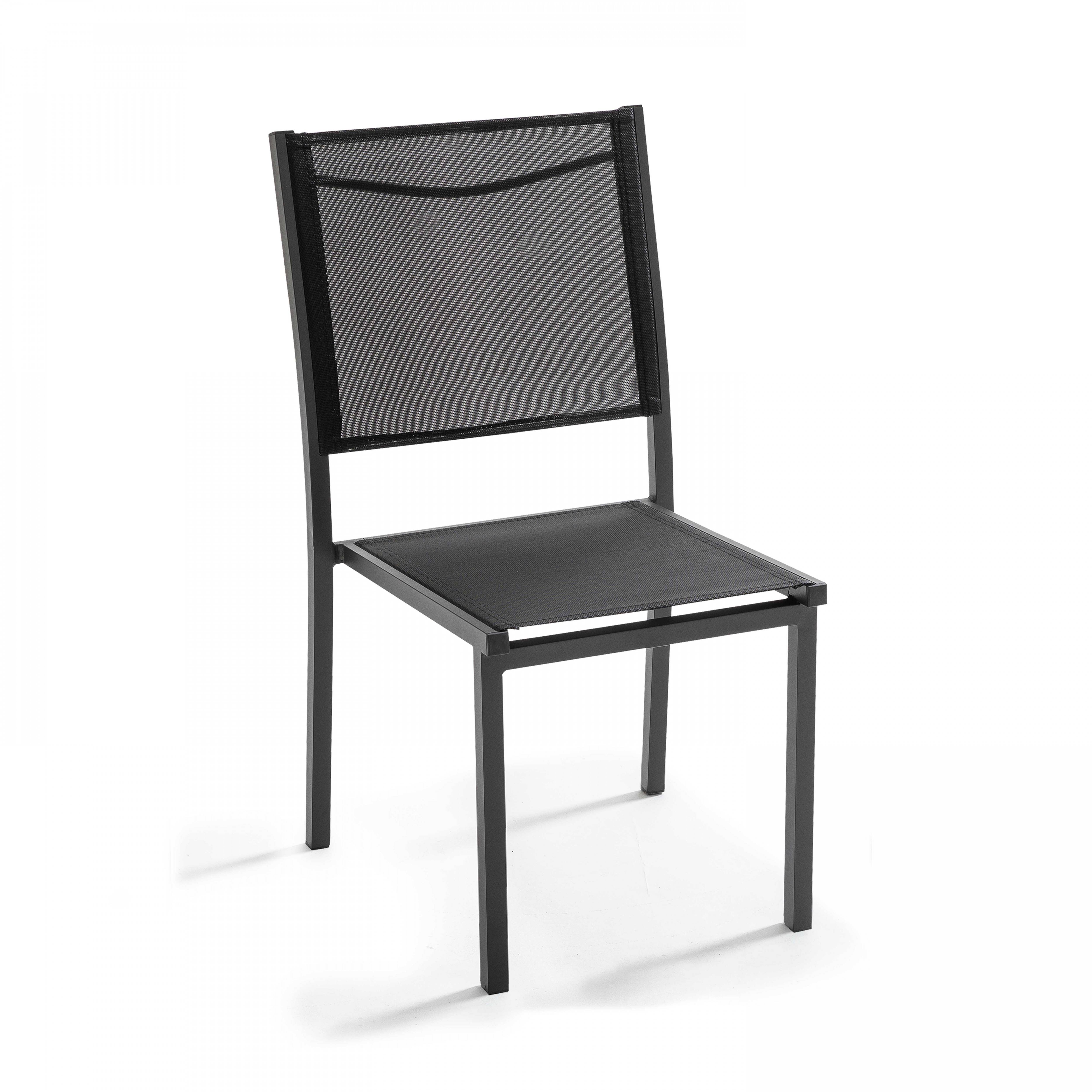 Oviala - Ensemble table de jardin et 8 chaises en aluminium gris anthracite - Oviala - Imagen 5