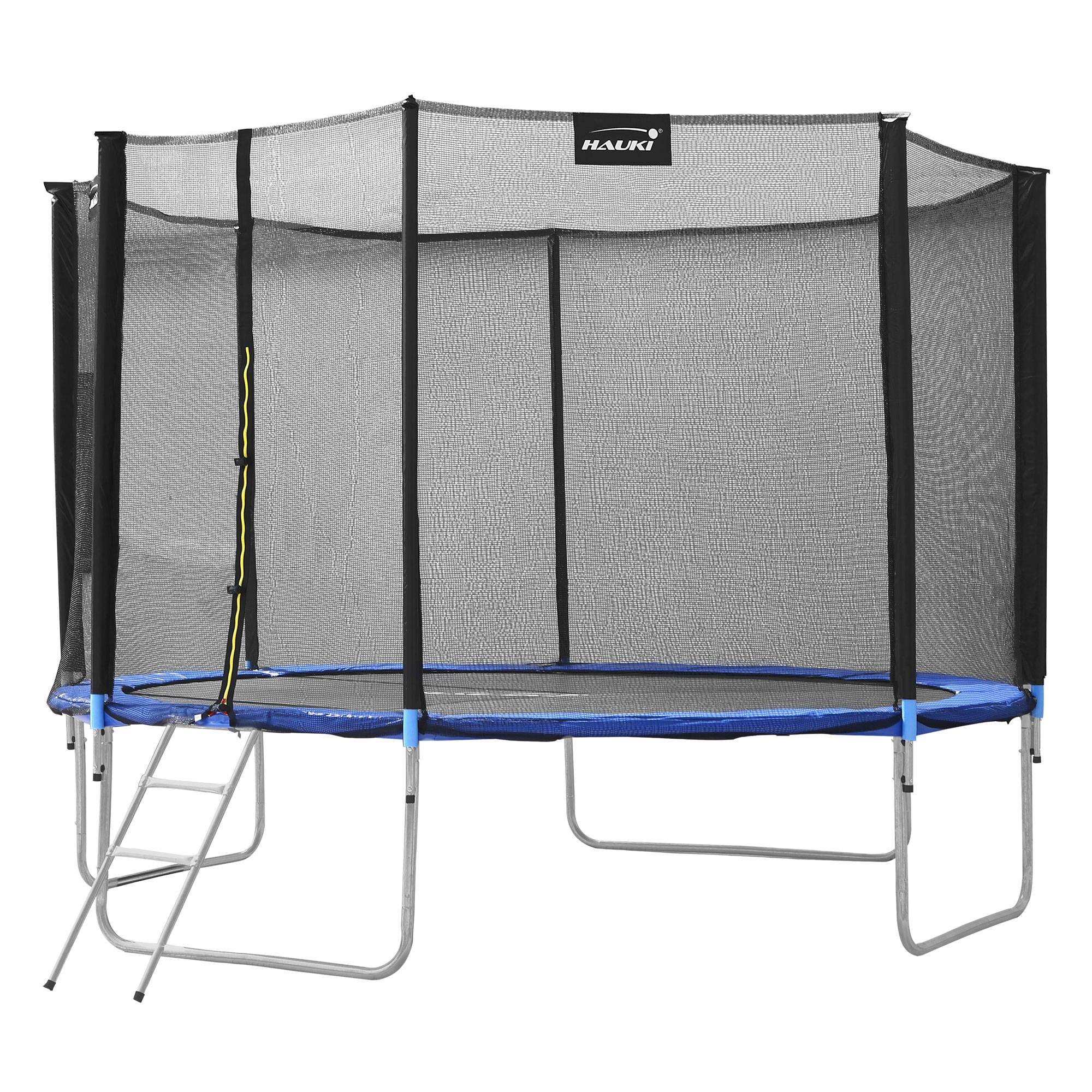 Trampoline de jardin avec filet de sécurité et échelle set complet bleu Ø 427 cm - Imagen 1