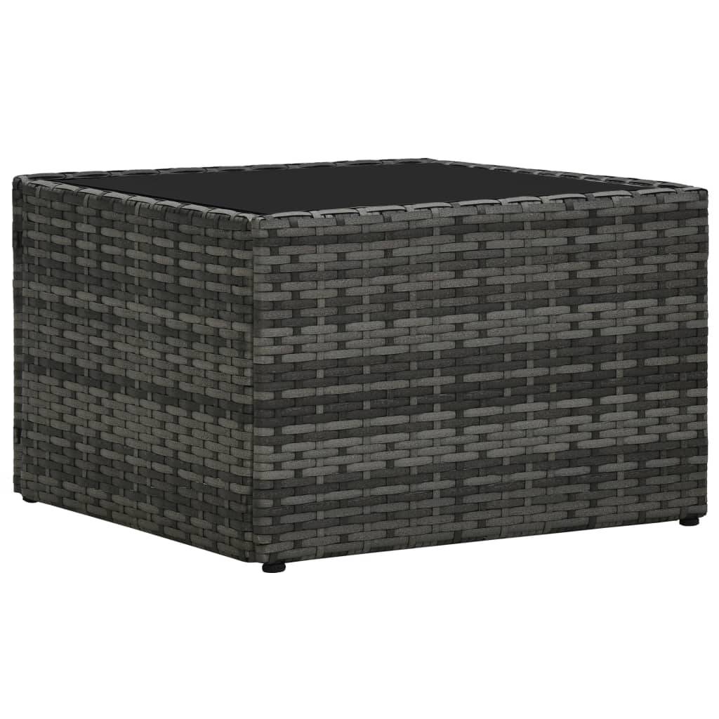 Helloshop26 - Salon de jardin meuble d'extérieur ensemble de mobilier 5 pièces avec coussins résine tressée gris - Imagen 9