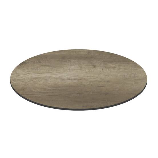 Oviala - Plateau de table ronde 60 cm 4 places chêne fumé Opera - Oviala - Image 1