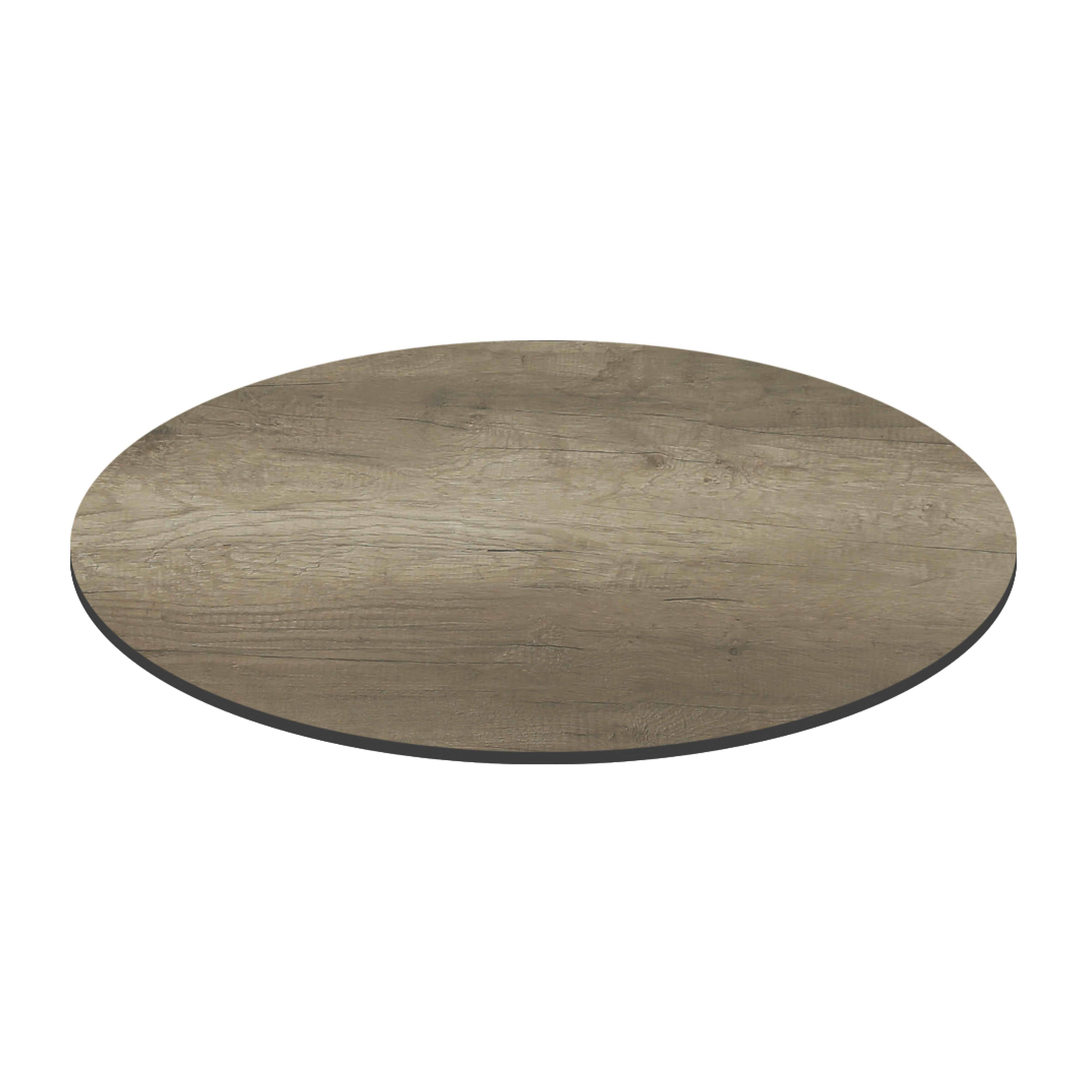 Oviala - Plateau de table ronde 60 cm 4 places chêne fumé Opera - Oviala - Image 1