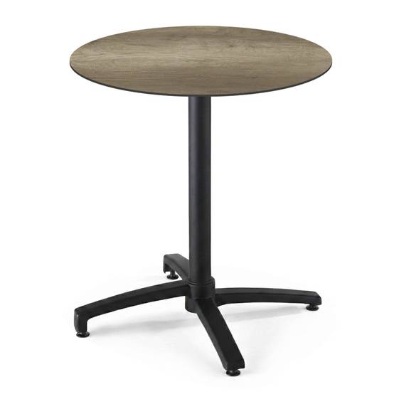 Oviala - Plateau de table ronde 60 cm 4 places chêne fumé Opera - Oviala - Image 2