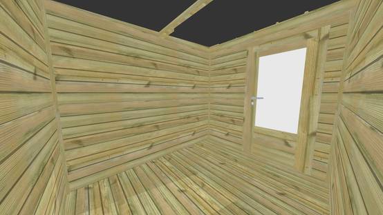 ABRI DE JARDIN bois autoclave 27mm - 5,64x2,64m / 15m2 - Bac acier - Plancher bois - Image 5