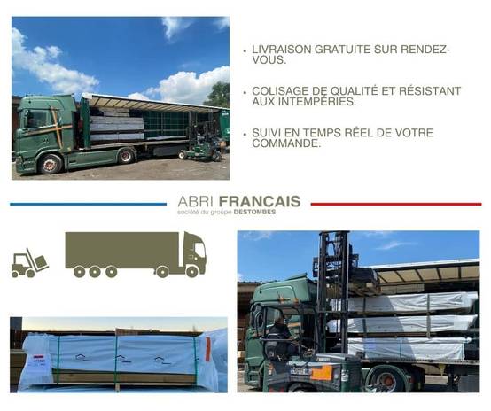 ABRI DE JARDIN bois autoclave 27mm - 5,64x2,64m / 15m2 - Bac acier - Plancher bois - Image 8
