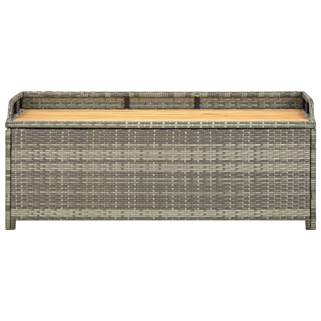 Helloshop26 - Banc de jardin meuble de patio d'extérieur terrasse de rangement de jardin 120 cm résine tressée gris - Imagen 3