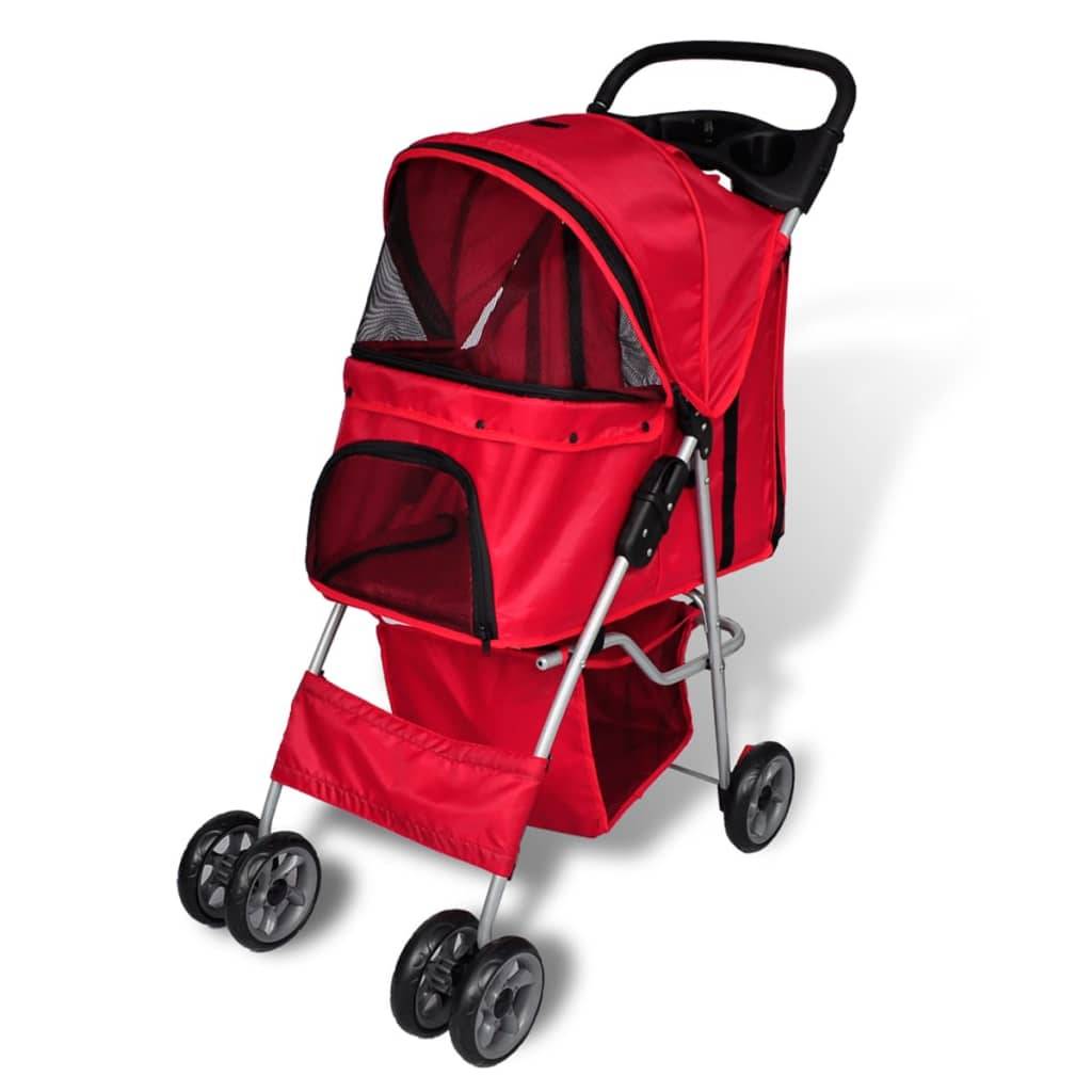 Vidaxl - Poussette pour chiens Rouge vidaXL 170055 - Imagen 2