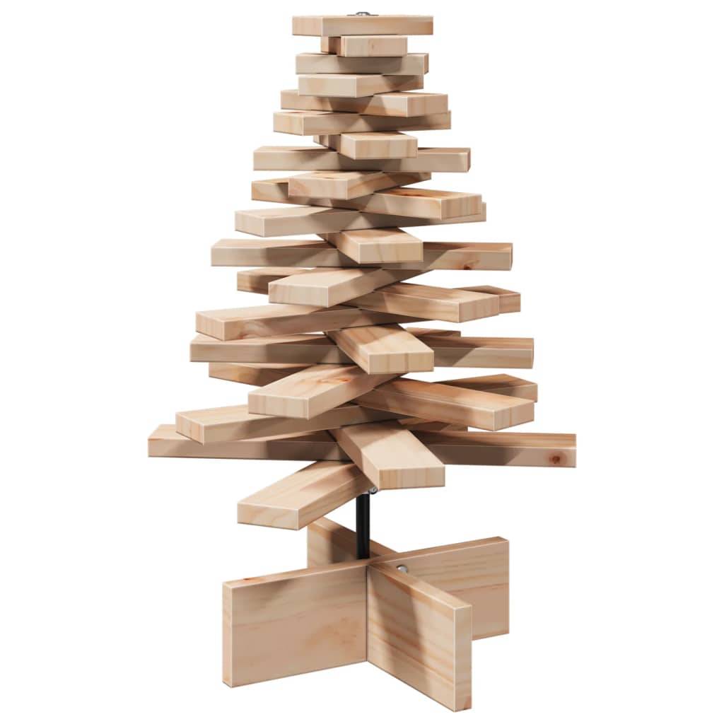 Sapin de Noël en Bois Pin Massif à Branches Rotatives 60 cm Naturel – ComfortXL Outdoor Living - Image 2