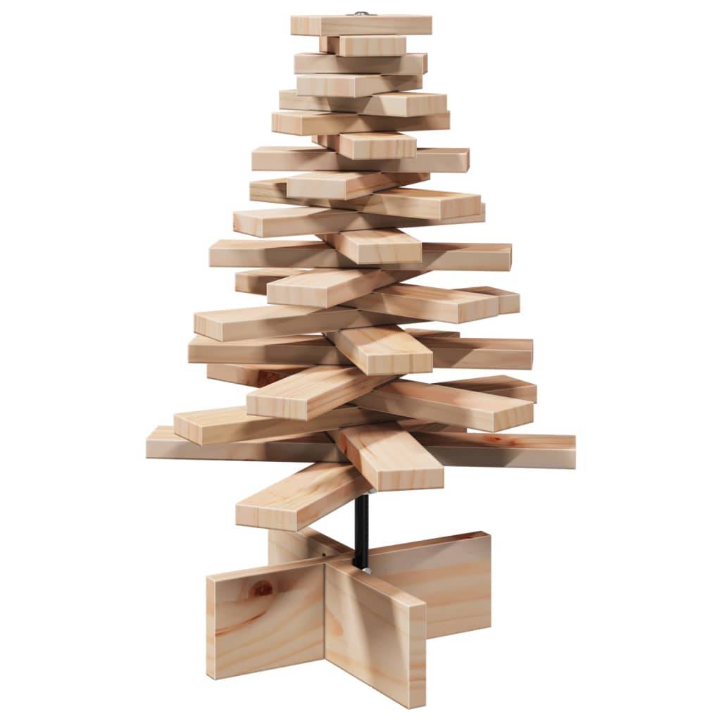 Sapin de Noël en Bois Pin Massif à Branches Rotatives 60 cm Naturel – ComfortXL Outdoor Living - Image 5