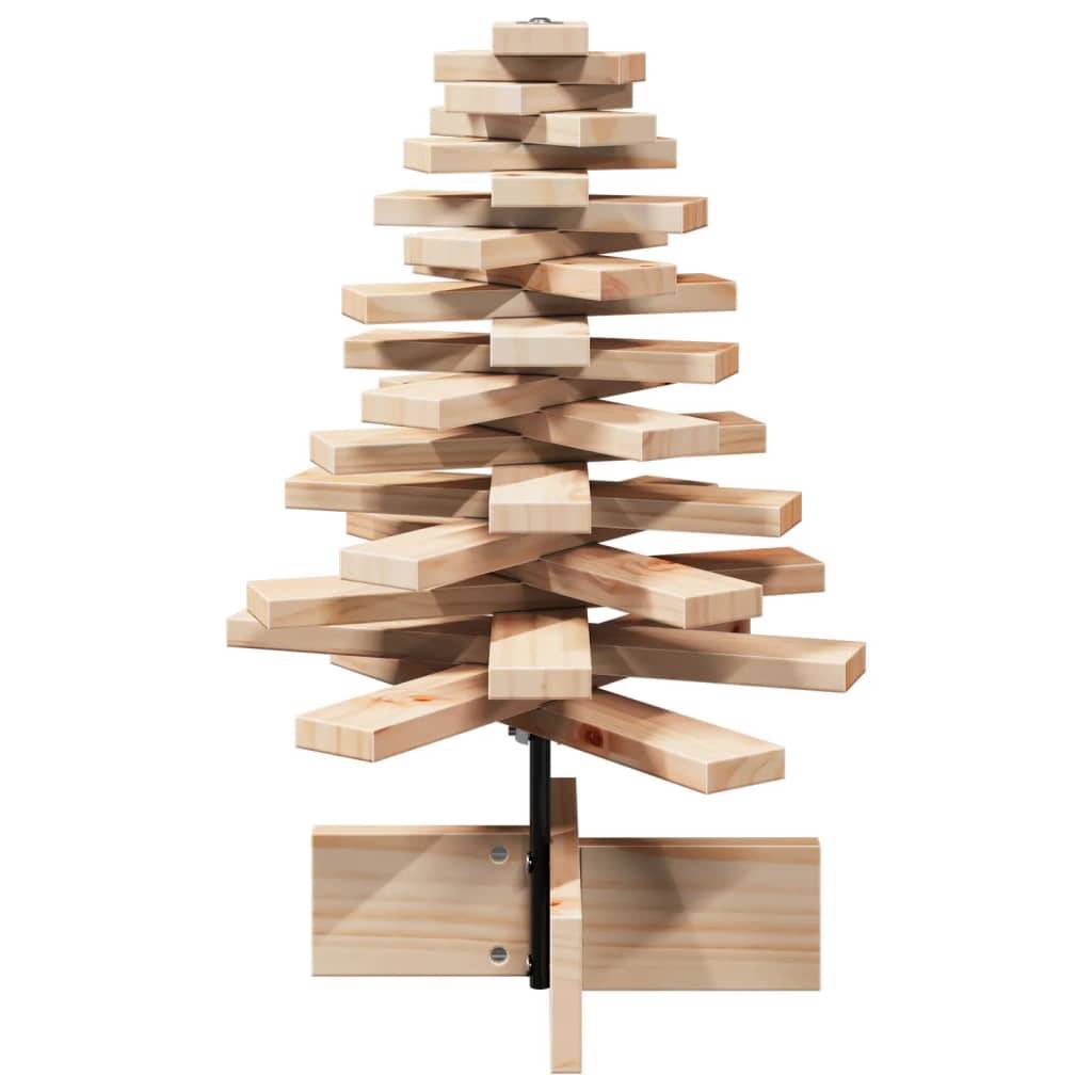 Sapin de Noël en Bois Pin Massif à Branches Rotatives 60 cm Naturel – ComfortXL Outdoor Living - Image 4