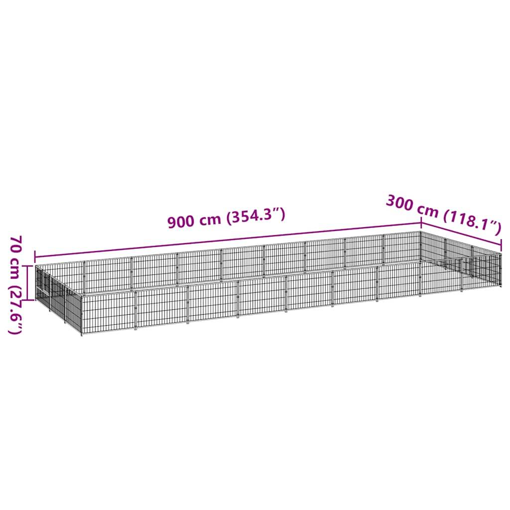 Vidaxl - Chenil Noir 27 m² Acier vidaXL 3082133 - Imagen 3