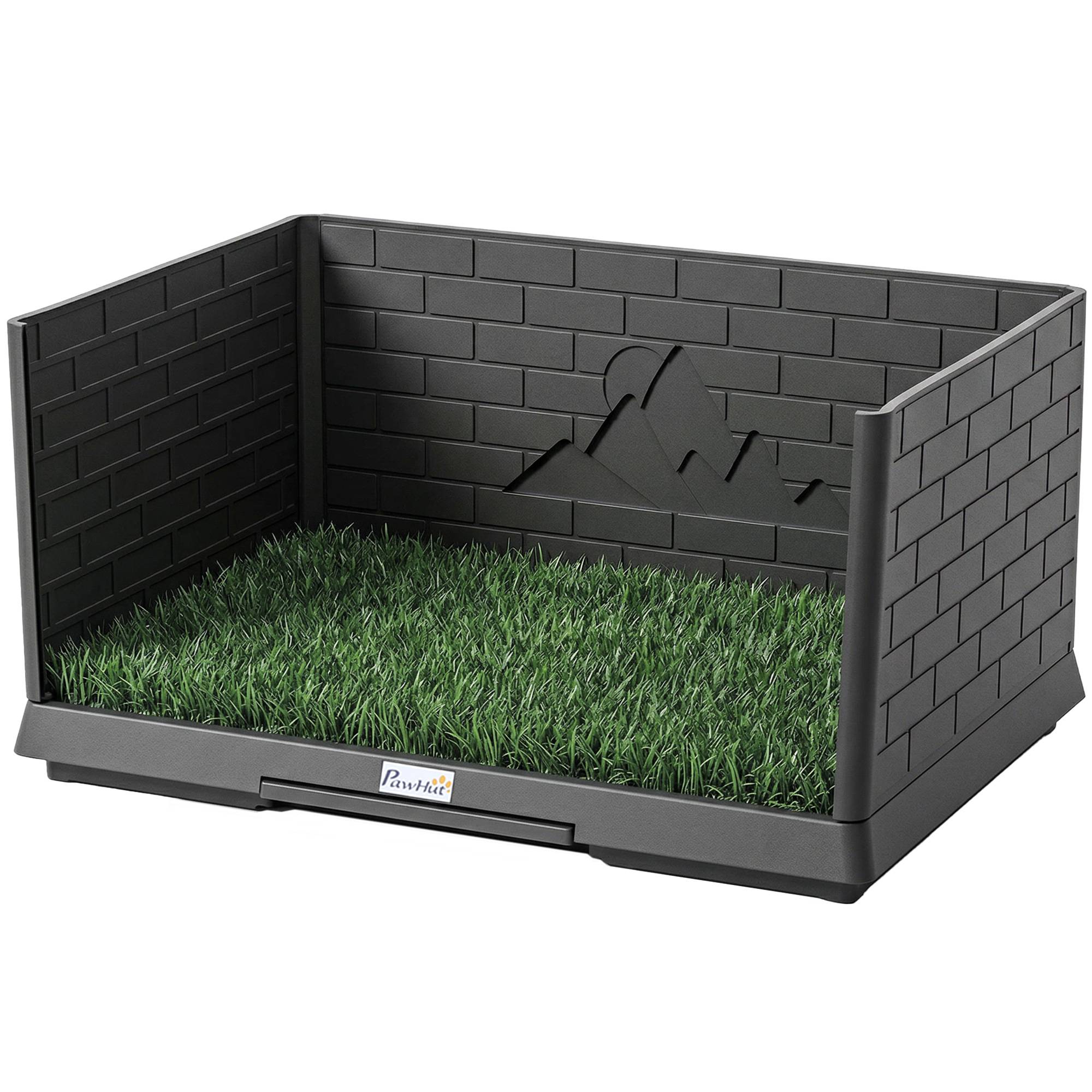 ComfortXL - Toilette pour chien en PP et PE noir 75 x 51 x 36,5 cm avec gazon synthétique et bac amovible pour intérieur - Image 2