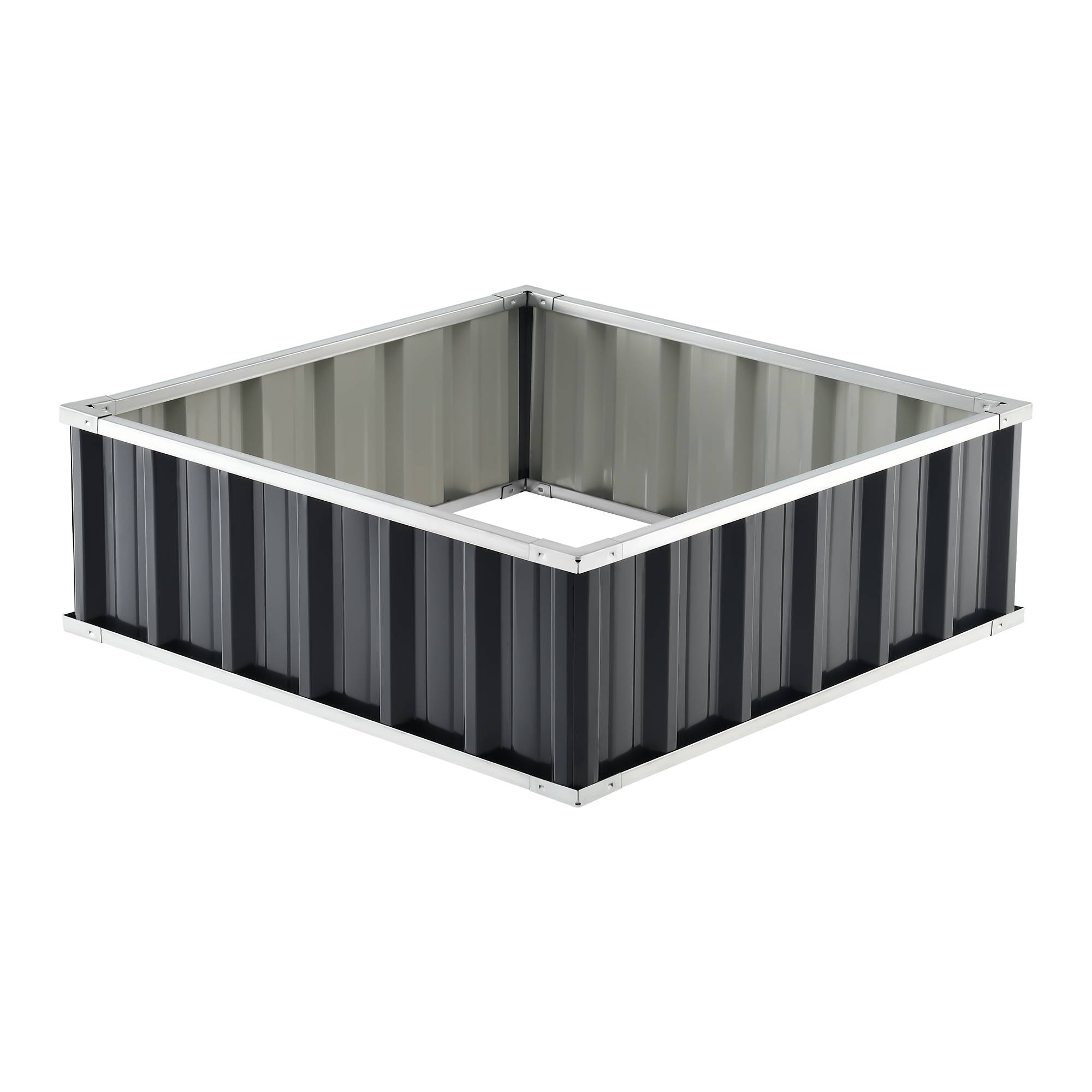 Jardinière Zevenaar carrée acier galvanisé 90 x 90 x 30 cm anthracite [en.casa] - Imagen 5
