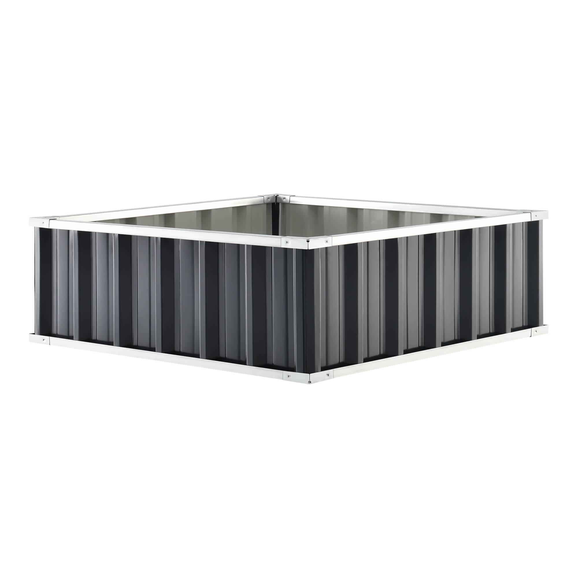 Jardinière Zevenaar carrée acier galvanisé 90 x 90 x 30 cm anthracite [en.casa] - Imagen 4