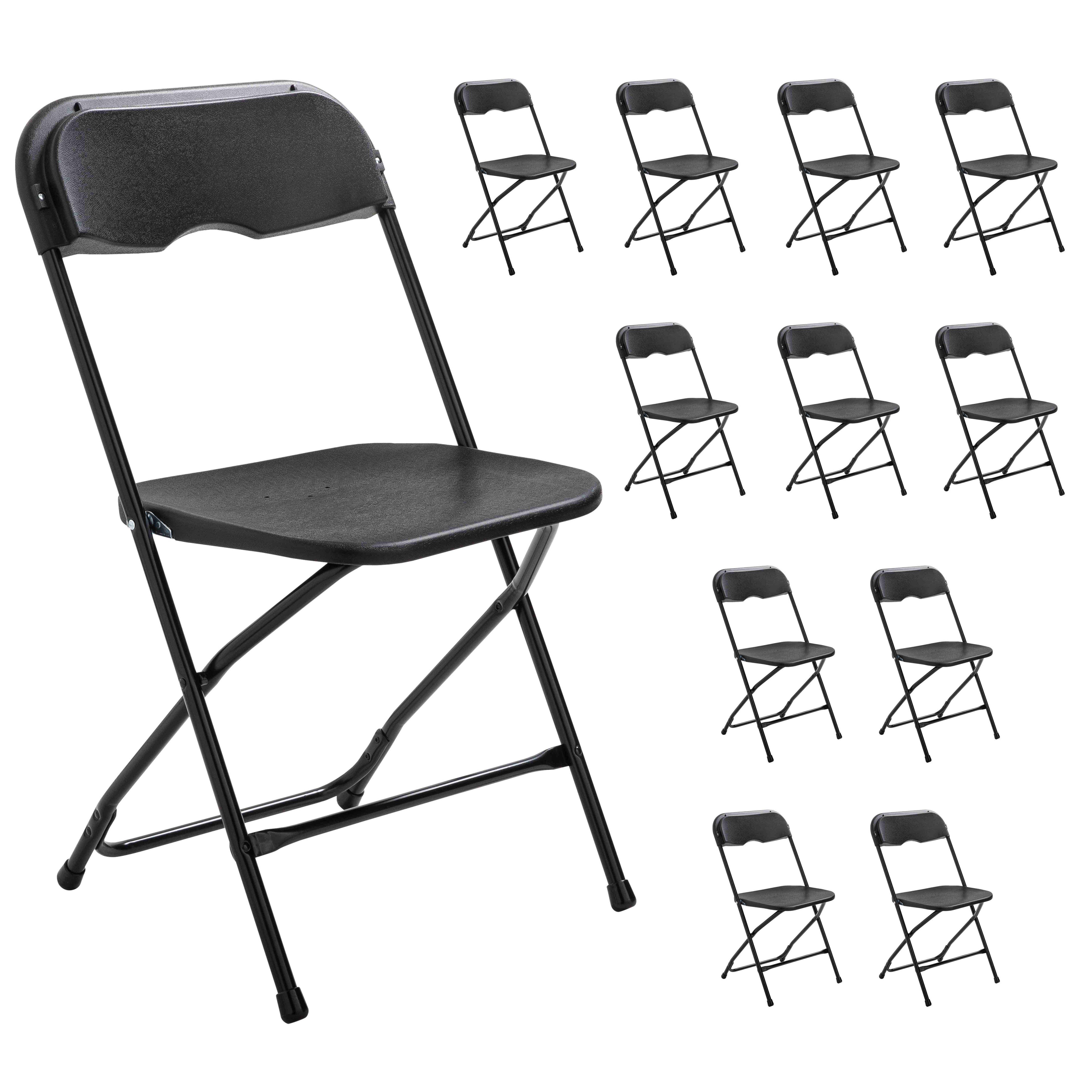 Oviala - Ensemble de 12 chaises pliantes noires réception jardin  REKKEM - Oviala - Imagen 1