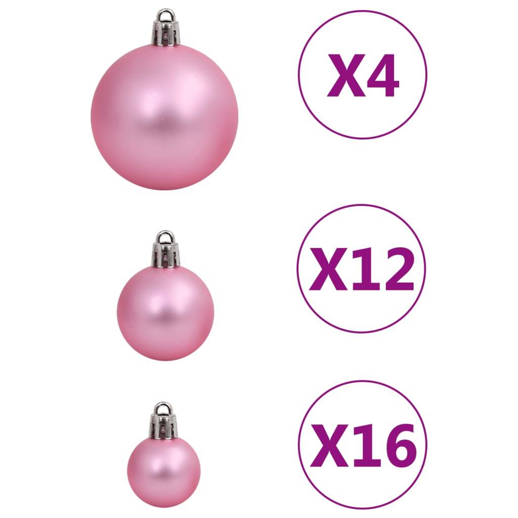 Ensemble de boules de Noël - Ornements de Noël - décorations de Noël 111 pièces rose polystyrène - Image 5