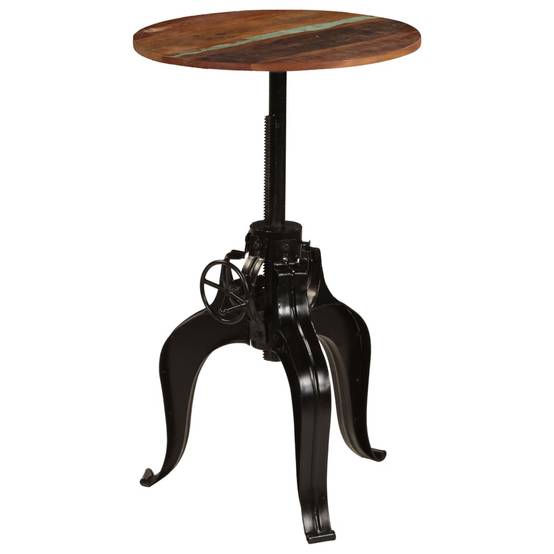 Table haute mange debout bar bistrot bois de récupération massif 60 cm - Image 1