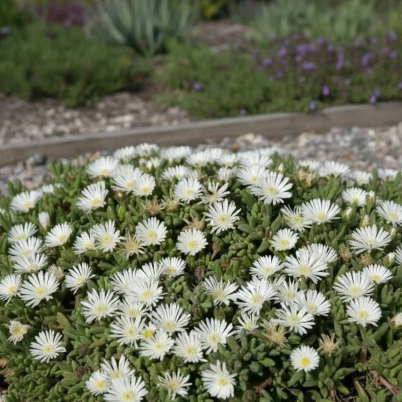 Delosperma Graaf Reinet, Pourpier vivace à fleurs Blanche/ - feuillage Persistant - Godet - 5/20 cm - Imagen 2