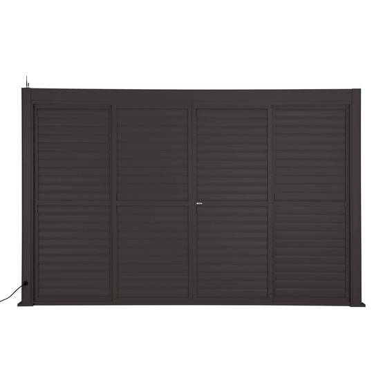 Hesperide - Persiennes coulissantes lames amovibles pour pergola Evora 4M gris graphite - Hespéride - Image 2