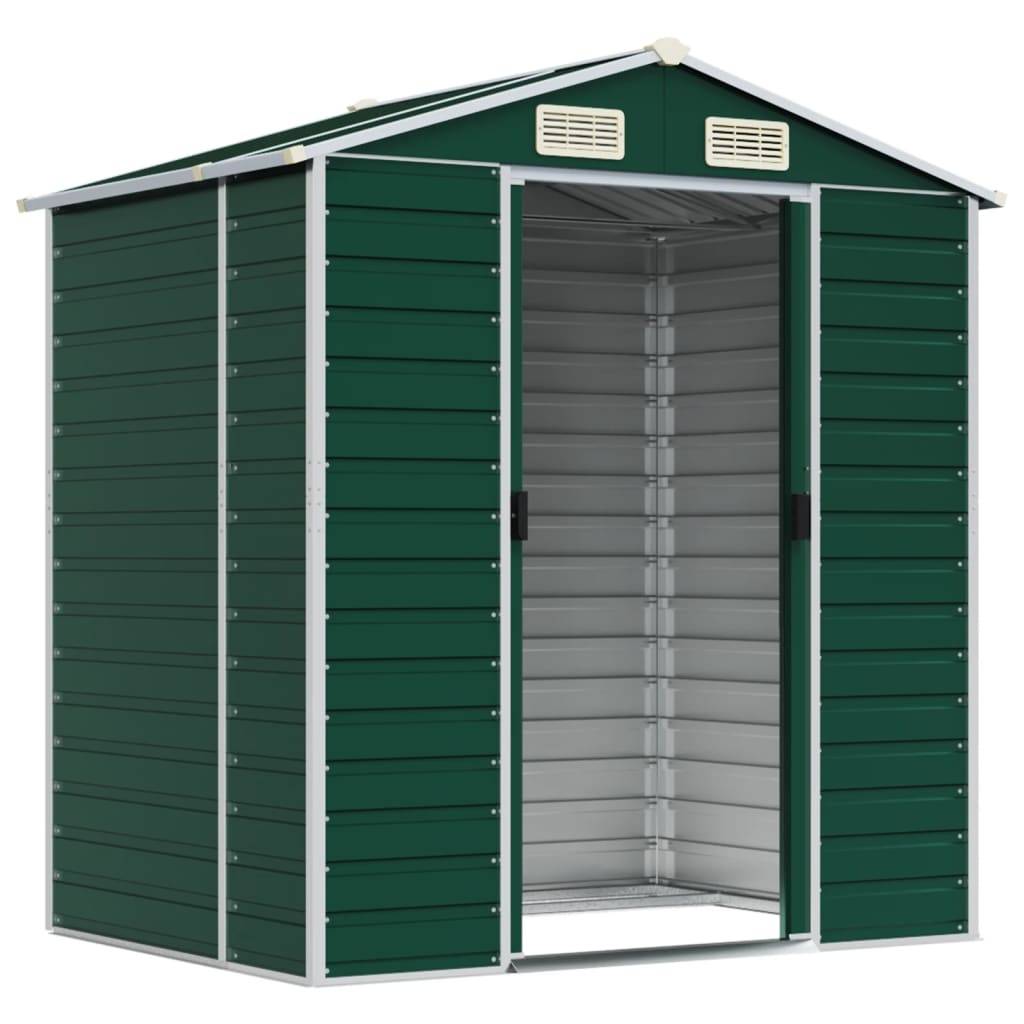 Vidaxl - Abri de jardin vert 191x130x198 cm acier galvanisé vidaXL 3188231 - Image 4