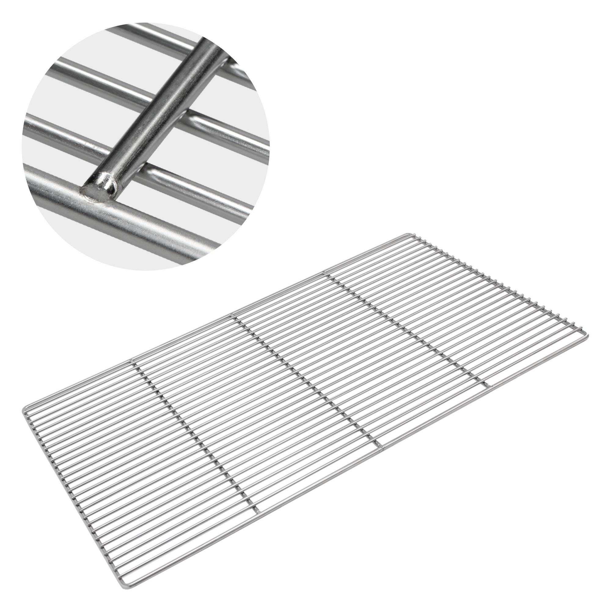Grille barbecue inox rectangulaire 67x40 cm avec poignées amovibles robuste et antirouille adaptée aux cheminées barbecues, foyers et braseros BBQ - Image 4