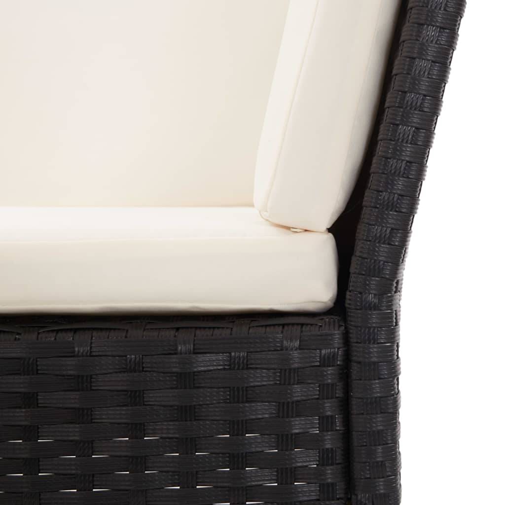 Vidaxl - Salon de jardin 8 pcs avec coussins résine tressée noir vidaXL 48952 - Imagen 5