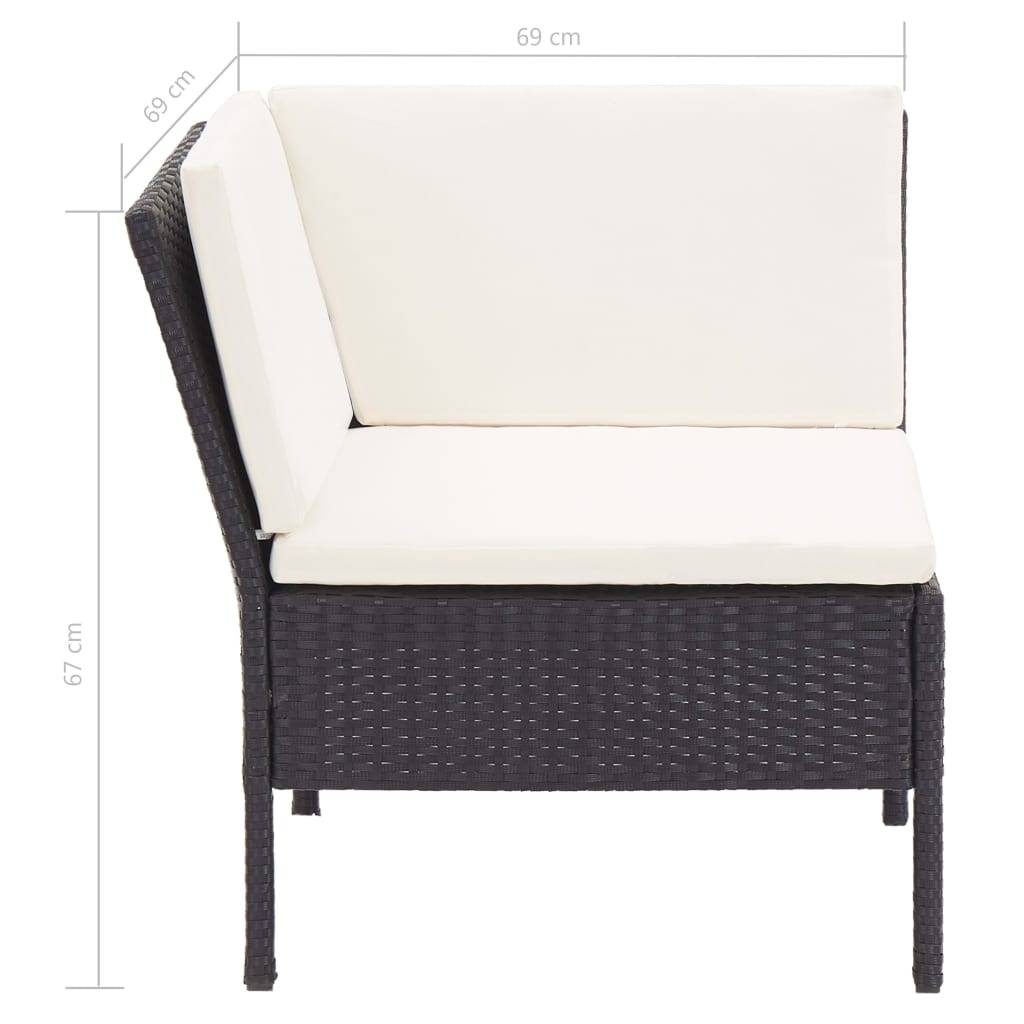Vidaxl - Salon de jardin 8 pcs avec coussins résine tressée noir vidaXL 48952 - Imagen 3