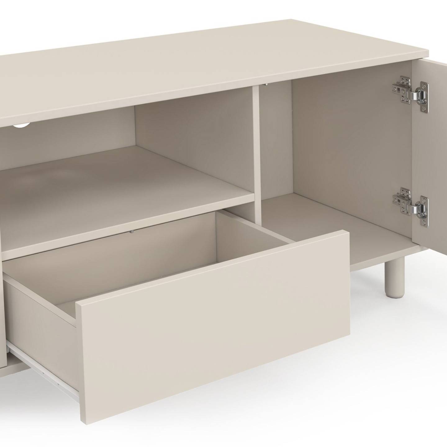 Meuble TV 140 cm BERTILLE 3 portes bois beige - Image 6