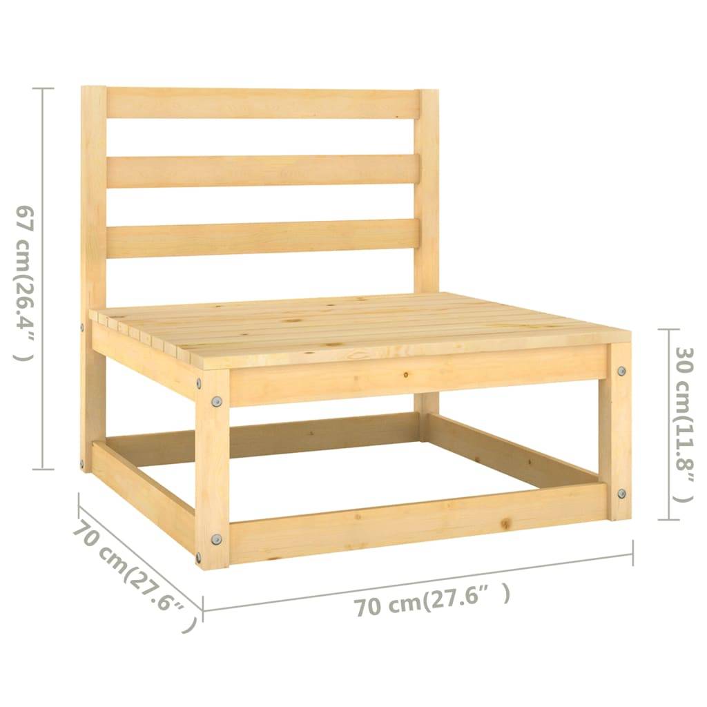 Helloshop26 - Salon de jardin meuble d'extérieur ensemble de mobilier 7 pièces avec coussins bois de pin massif - Imagen 8