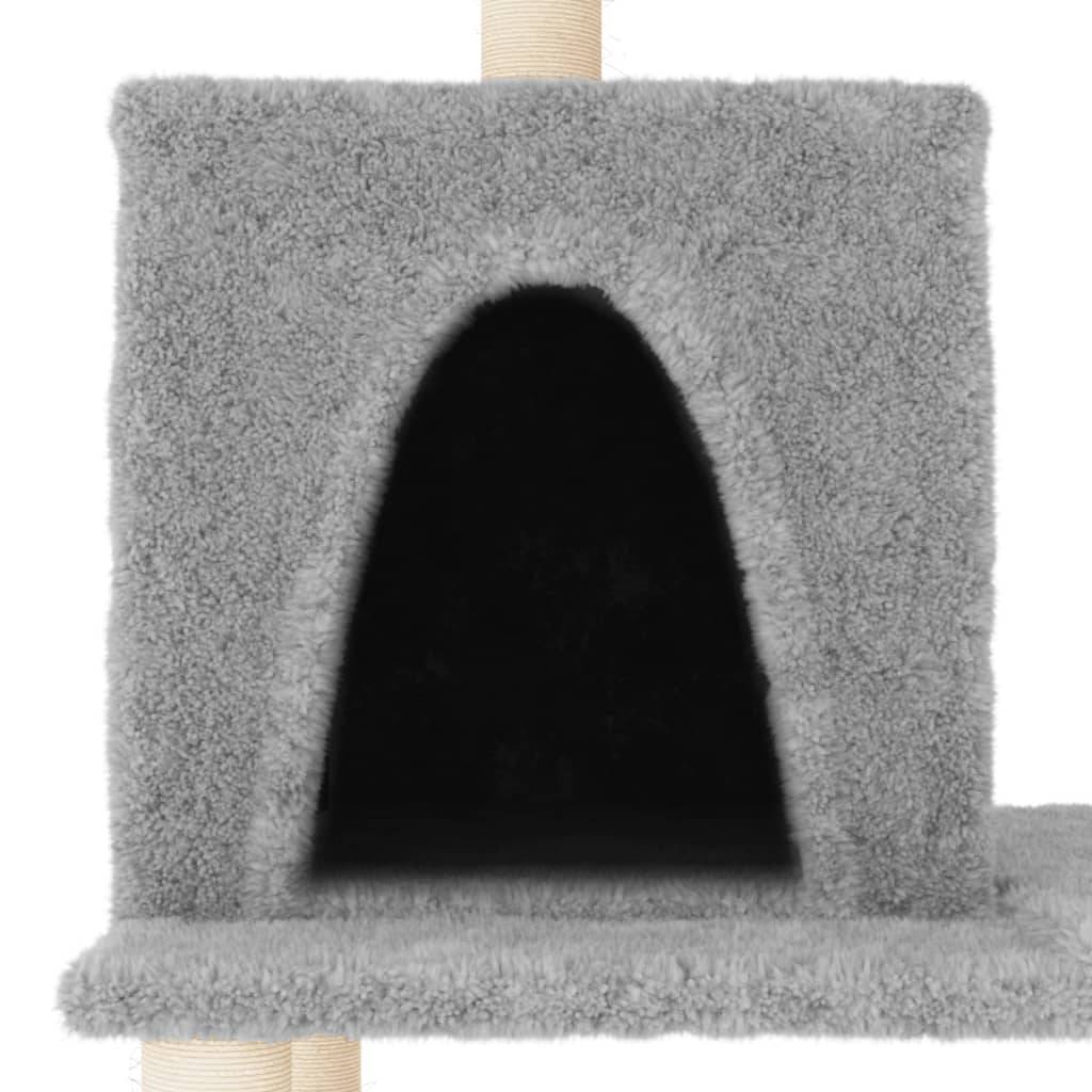 Arbre à chat, Tour à chat avec griffoirs en sisal Gris clair 167 cm MP60 - Image 5