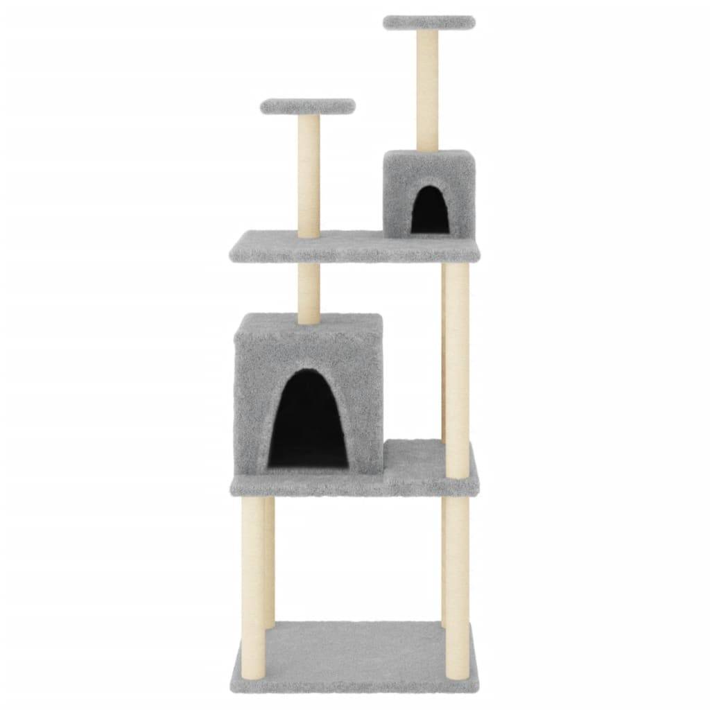 Arbre à chat, Tour à chat avec griffoirs en sisal Gris clair 167 cm MP60 - Image 3