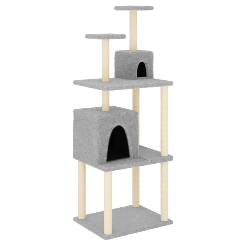 Arbre à chat, Tour à chat avec griffoirs en sisal Gris clair 167 cm MP60 - Image 1