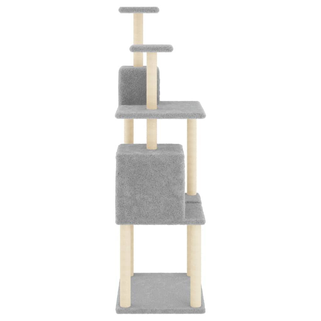 Arbre à chat, Tour à chat avec griffoirs en sisal Gris clair 167 cm MP60 - Image 4