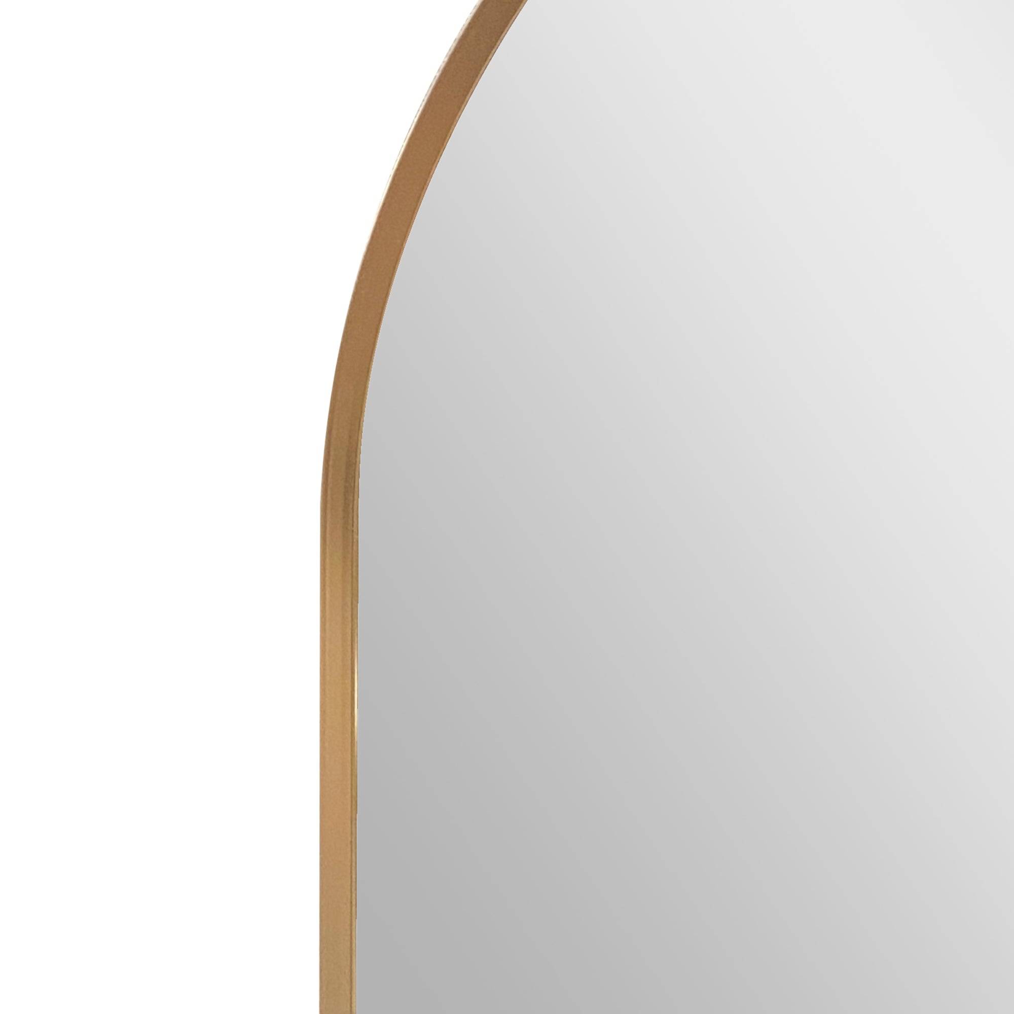 Helloshop26 - Miroir mural elliptique 40 x 80 cm doré - Imagen 4