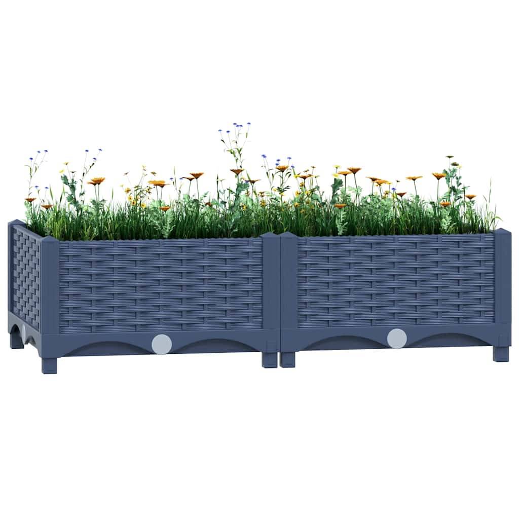 ComfortXL - Jardinière rectangulaire en polypropylène pour extérieur Gris 80x40cm – ComfortXL Outdoor Living - Image 1