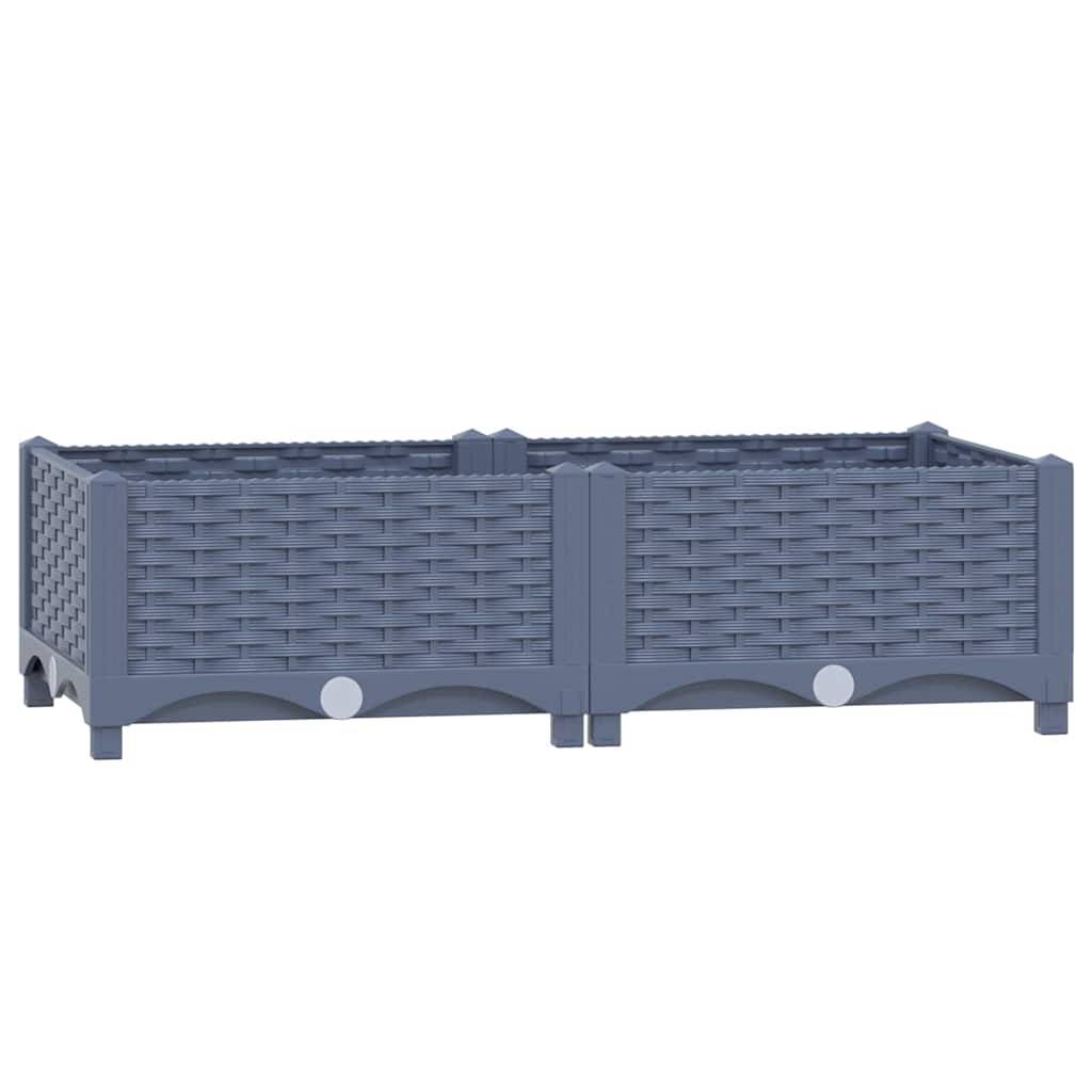 ComfortXL - Jardinière rectangulaire en polypropylène pour extérieur Gris 80x40cm – ComfortXL Outdoor Living - Image 2