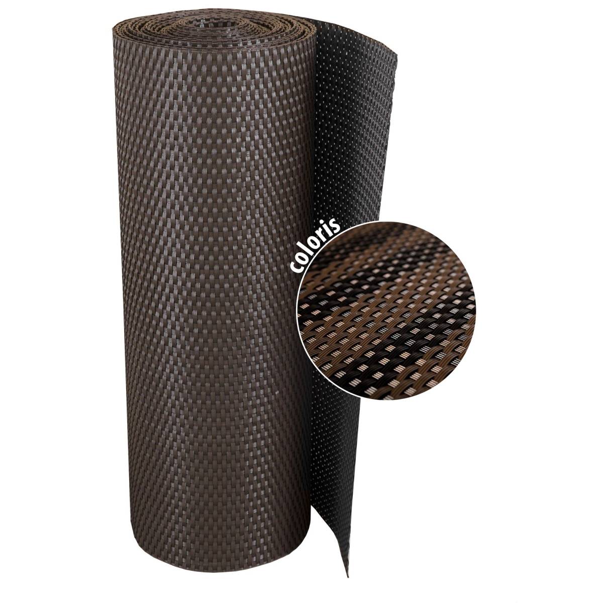 Rattan Art - Brise-vue en résine tressée pour balcon et clôture coloris marron et noir 1 x 3 m - Imagen 1