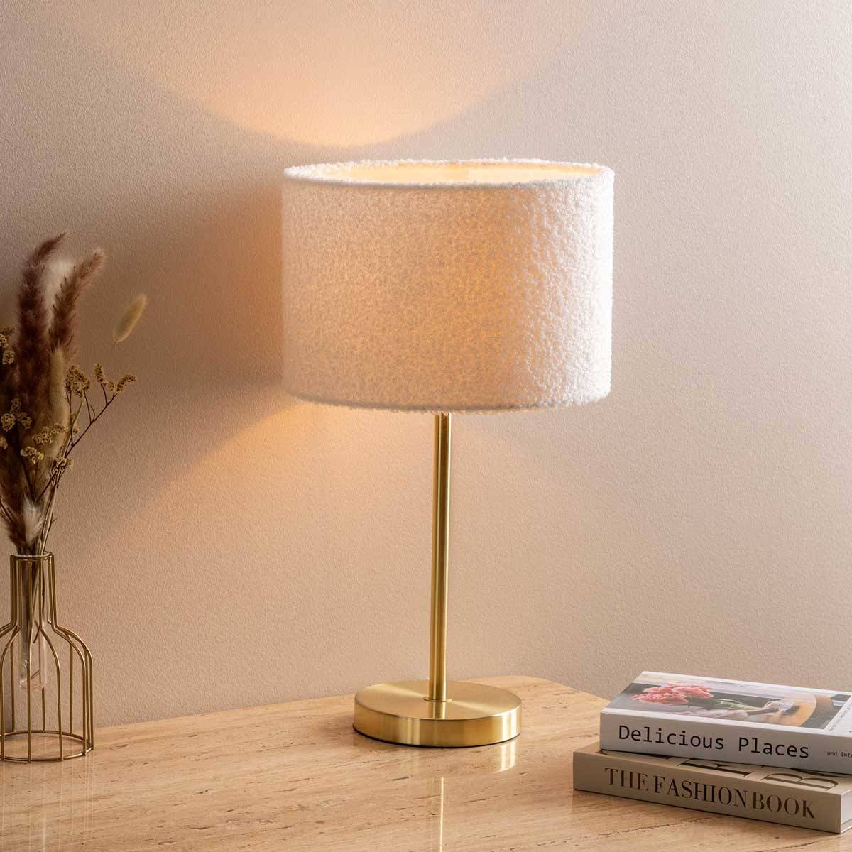 Lampe à Poser Bouclette "Tina" 49cm Or - Image 5
