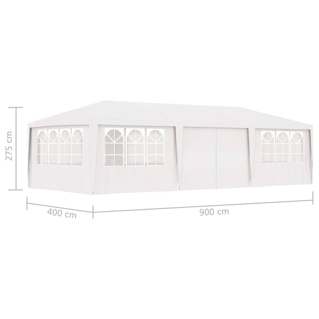 Maison Chic - Tonnelle de jardin - Tente de réception avec parois latérales 4x9 m Blanc 90 g/m² - Meuble Pro - Imagen 9