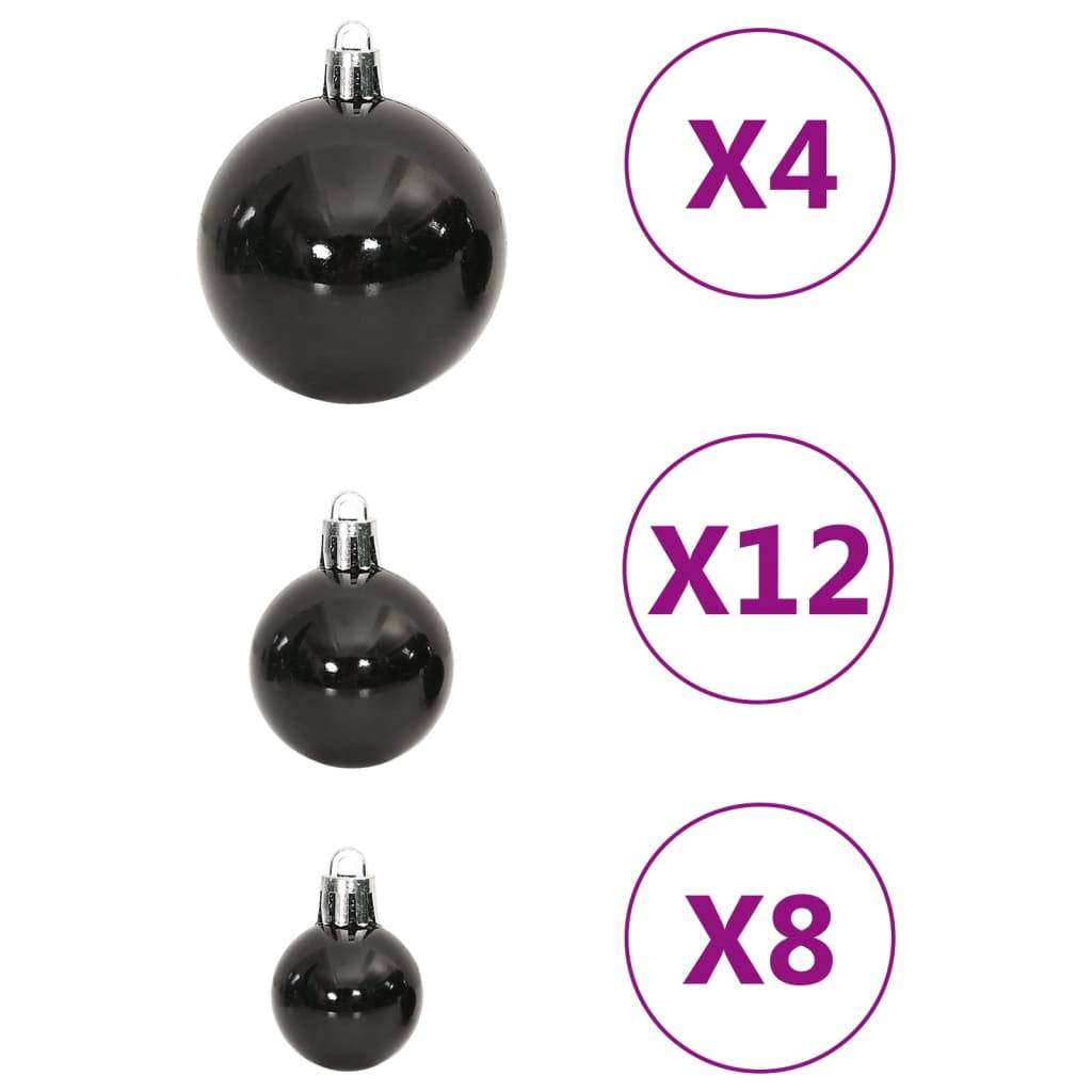Ensemble de boules de Noël - Ornements de Noël - décorations de Noël 111 pièces noir polystyrène - Image 6
