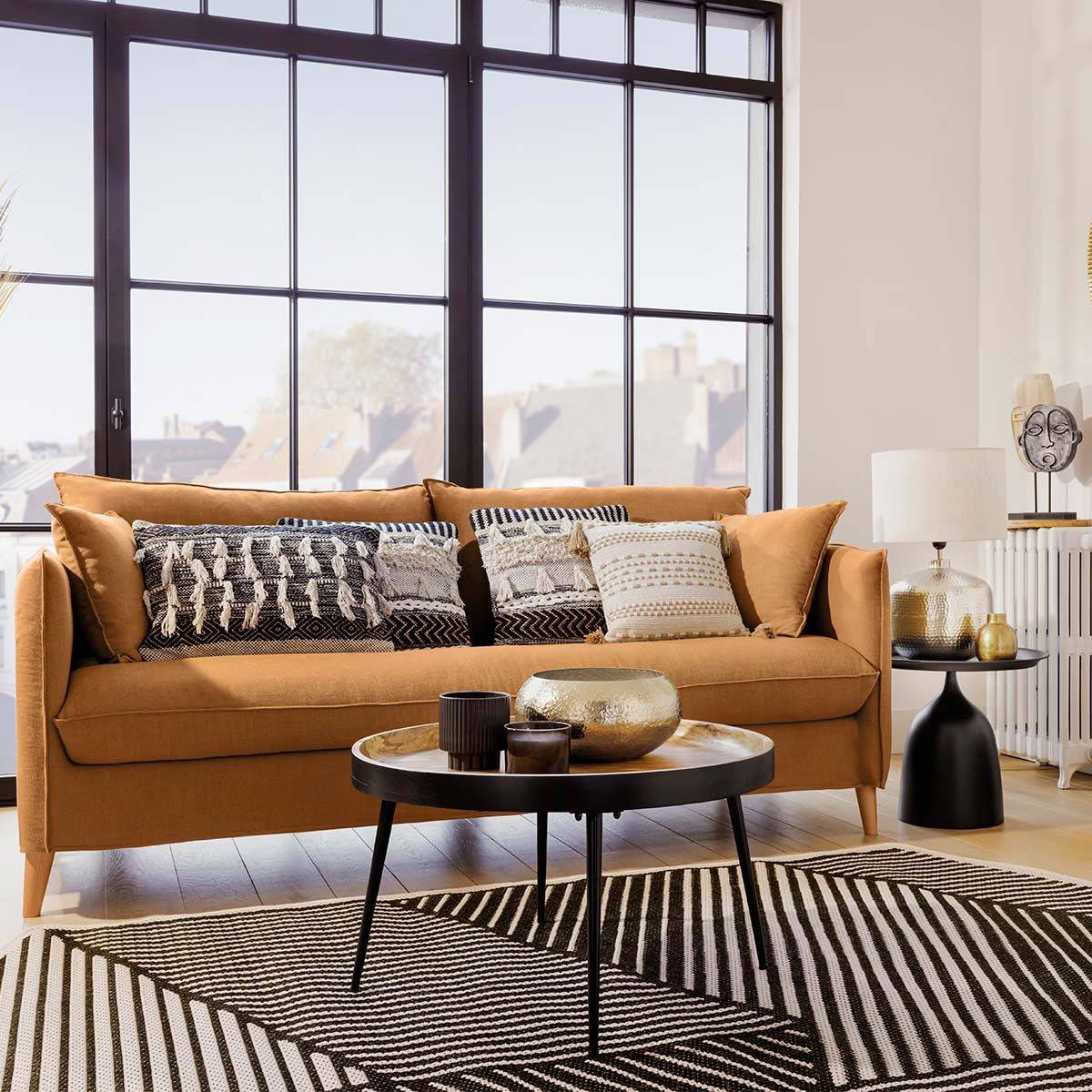 Tapis décoratif Noir pour extérieur ou intérieur en polypropylène 160 x 230 cm - Imagen 3