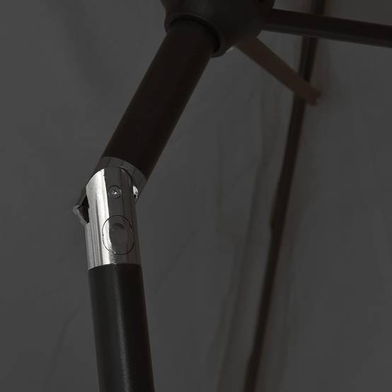 Parasol de jardin avec mât en métal anthracite 300 x 225 cm avec LED - PANGIVO - Image 8