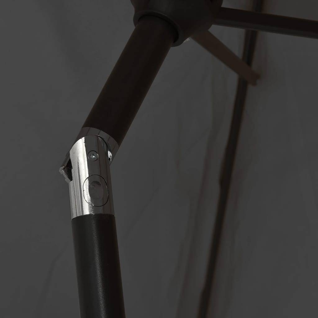 Parasol de jardin avec mât en métal anthracite 300 x 225 cm avec LED - PANGIVO - Image 8