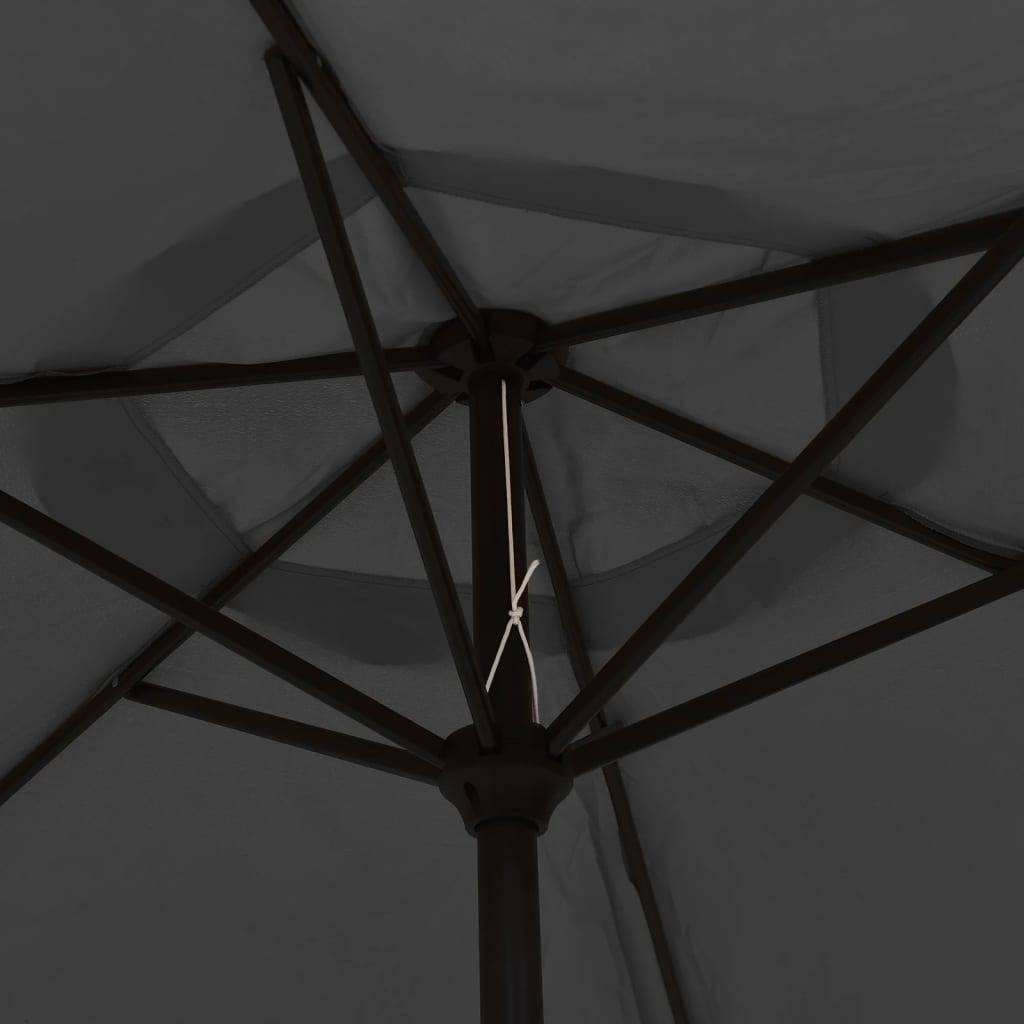 Parasol de jardin avec mât en métal anthracite 300 x 225 cm avec LED - PANGIVO - Image 7