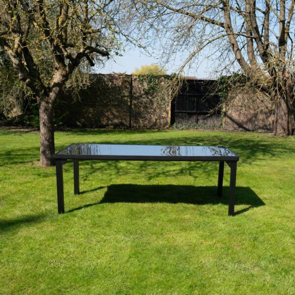 Wilsa Garden - Table de jardin en aluminium et verre 8P BLACK EDITION - Imagen 1